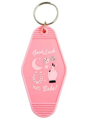 Good Luck, Babe! Pink Keychain Charm